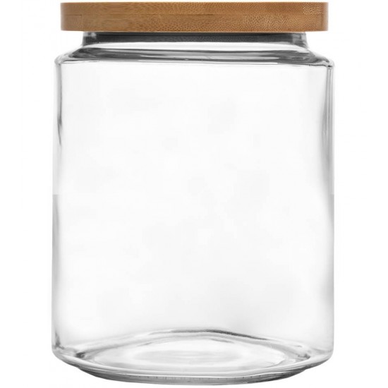 Porta Mantimento 2l Com Tampa De Bambu Oasis Vidro